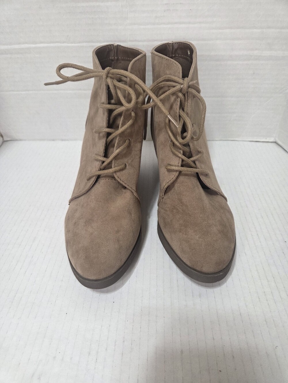 Madden Girl Domain Textile Lace Up Wedge Heels Ankle Bootie